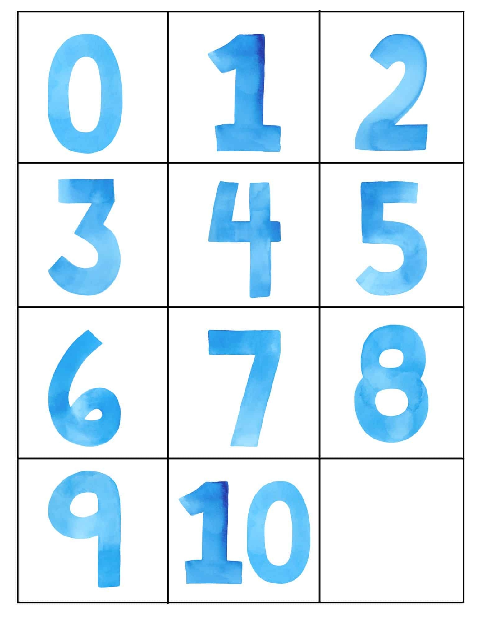 printable big numbers 1 10
