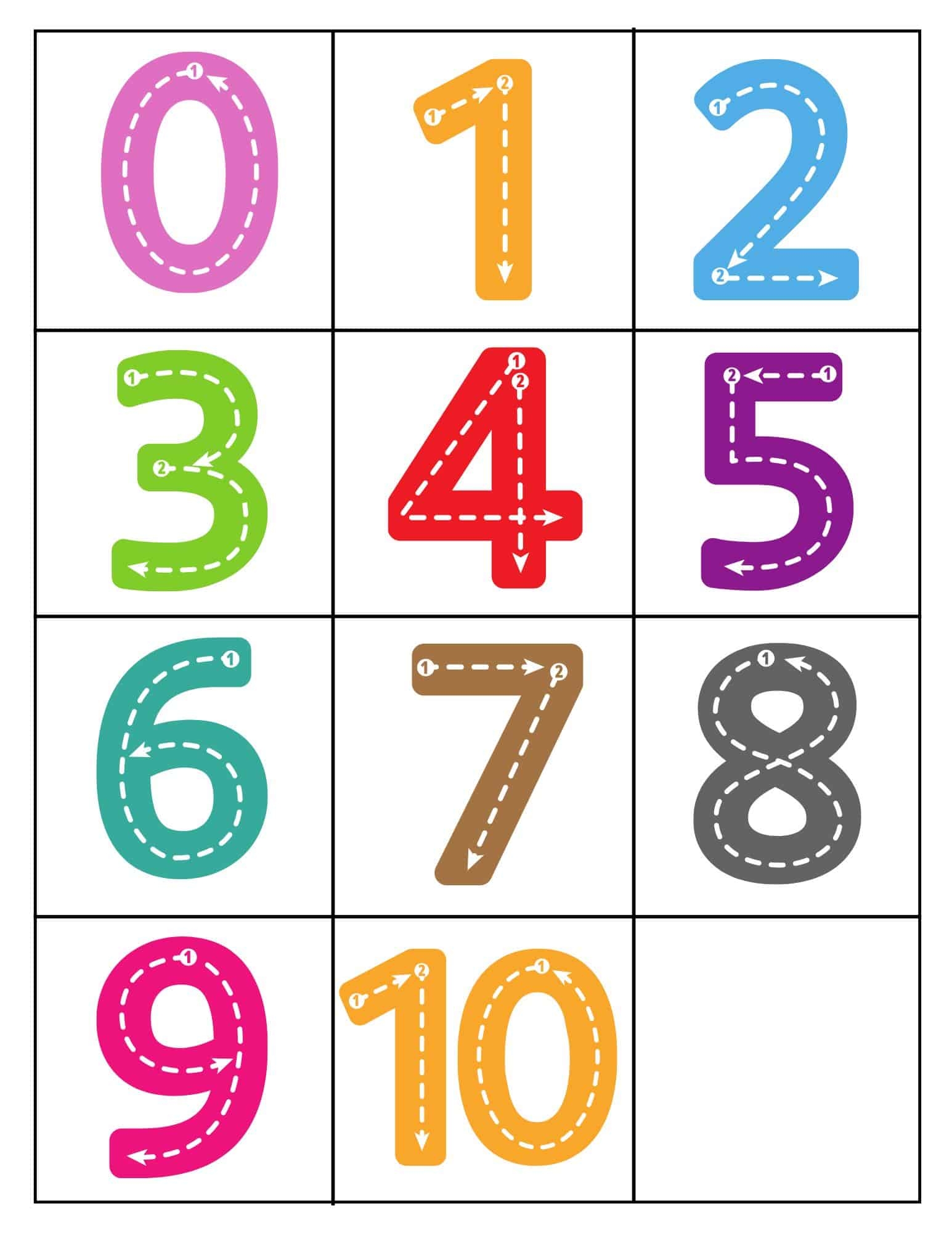 free printable number sheets