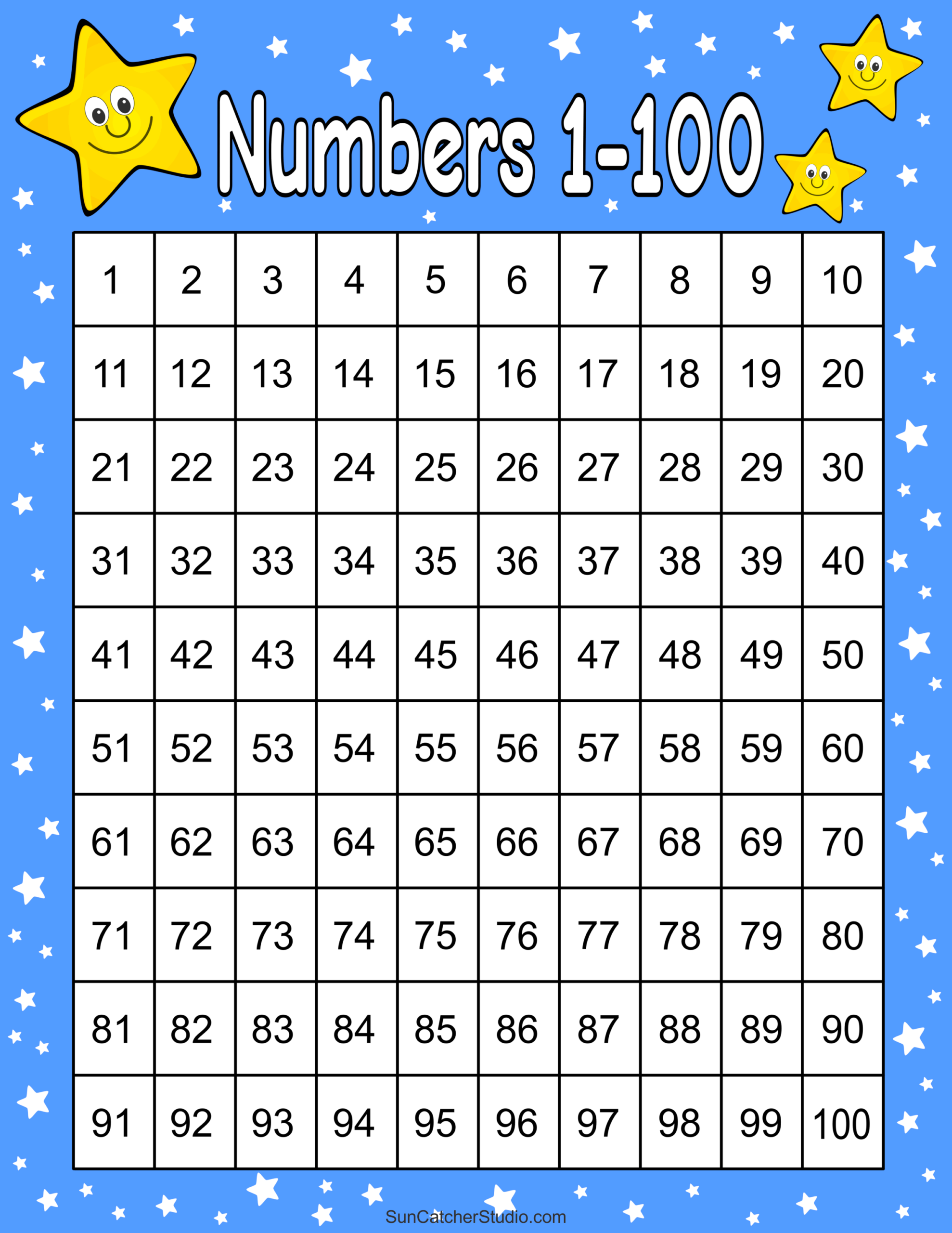 1 100 Number Chart Printable 1 100 Number Chart Printable