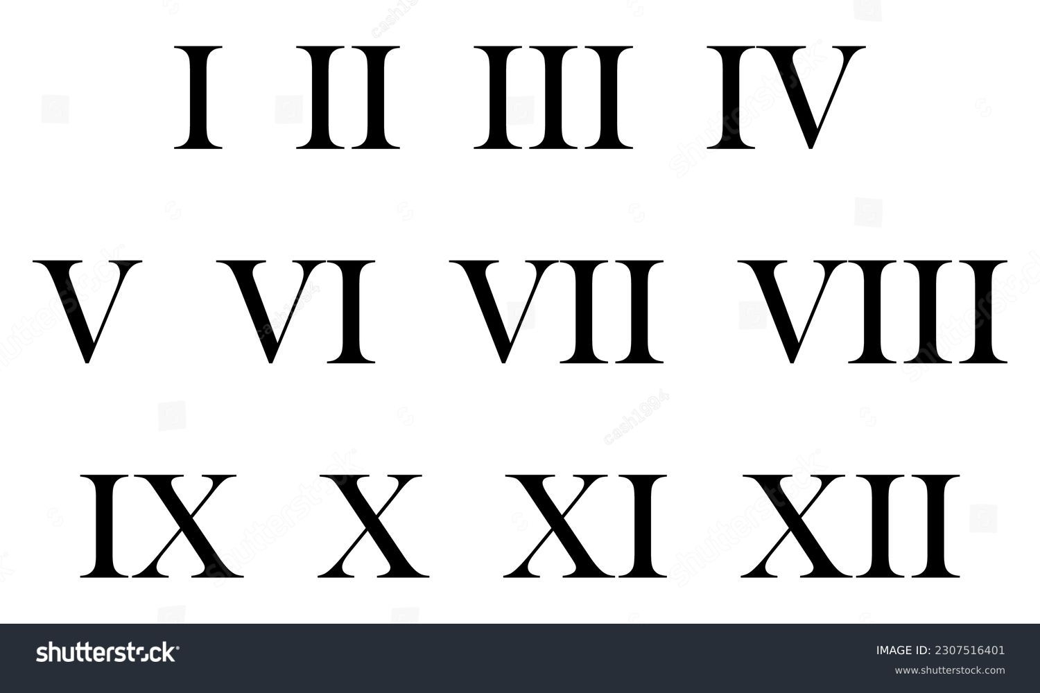 1 210 Roman Numerals Font Stock Vectors And Vector Art Shutterstock