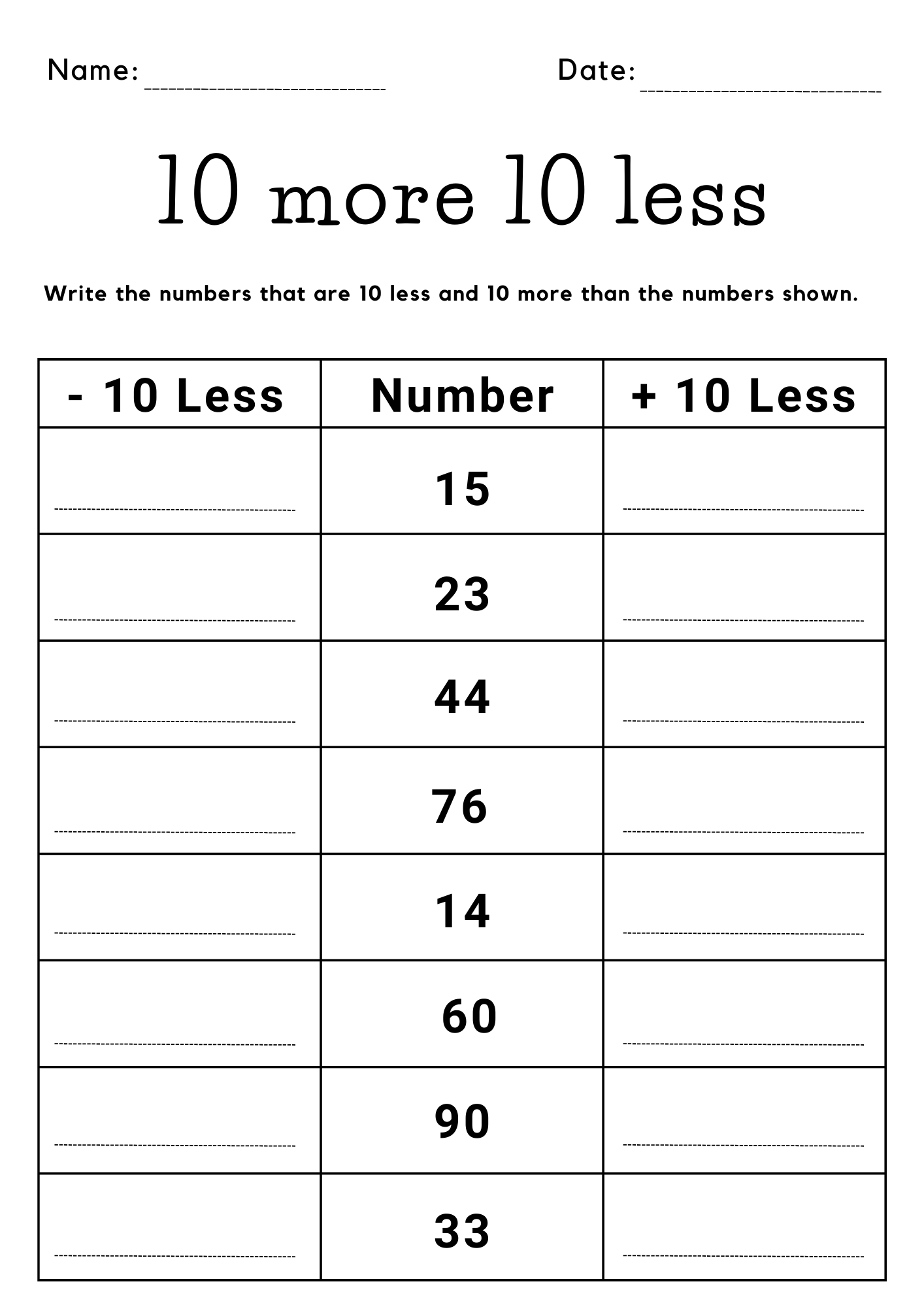 less more worksheets