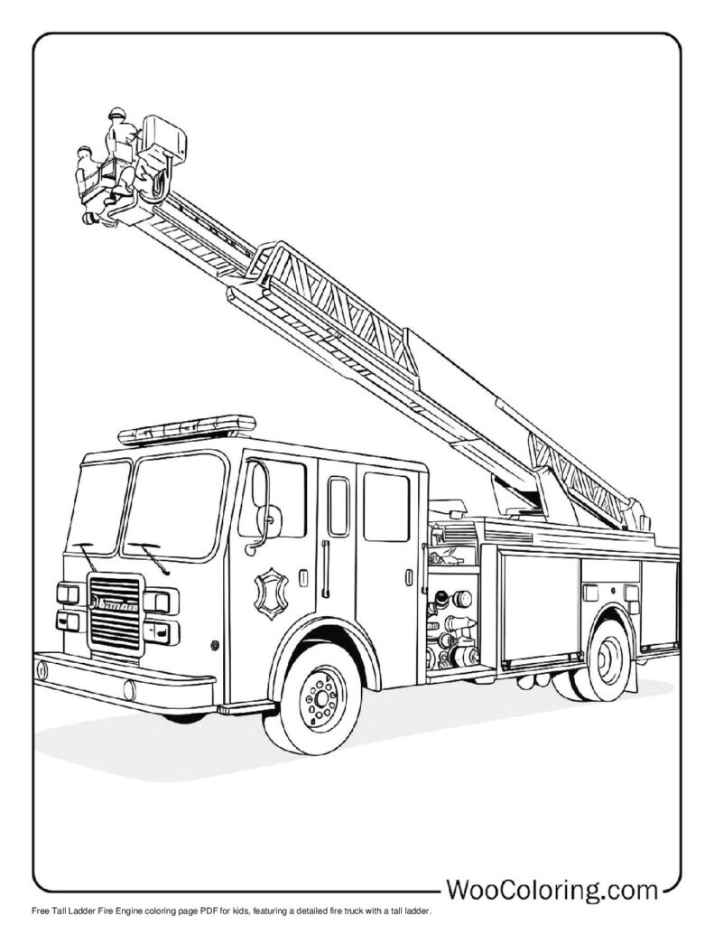 100 Fire Truck Coloring Pages Free PDF To Print Woo Coloring