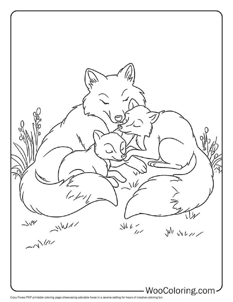 printable coloring pages of foxes