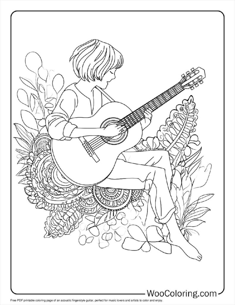 100 Guitar Coloring Pages Free PDF To Print Woo Coloring