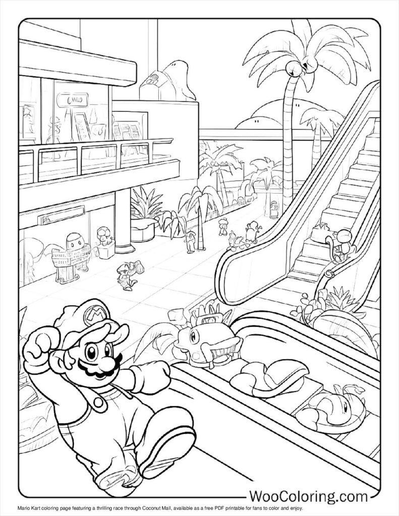100 Mario Kart Coloring Pages Free PDF To Print Woo Coloring