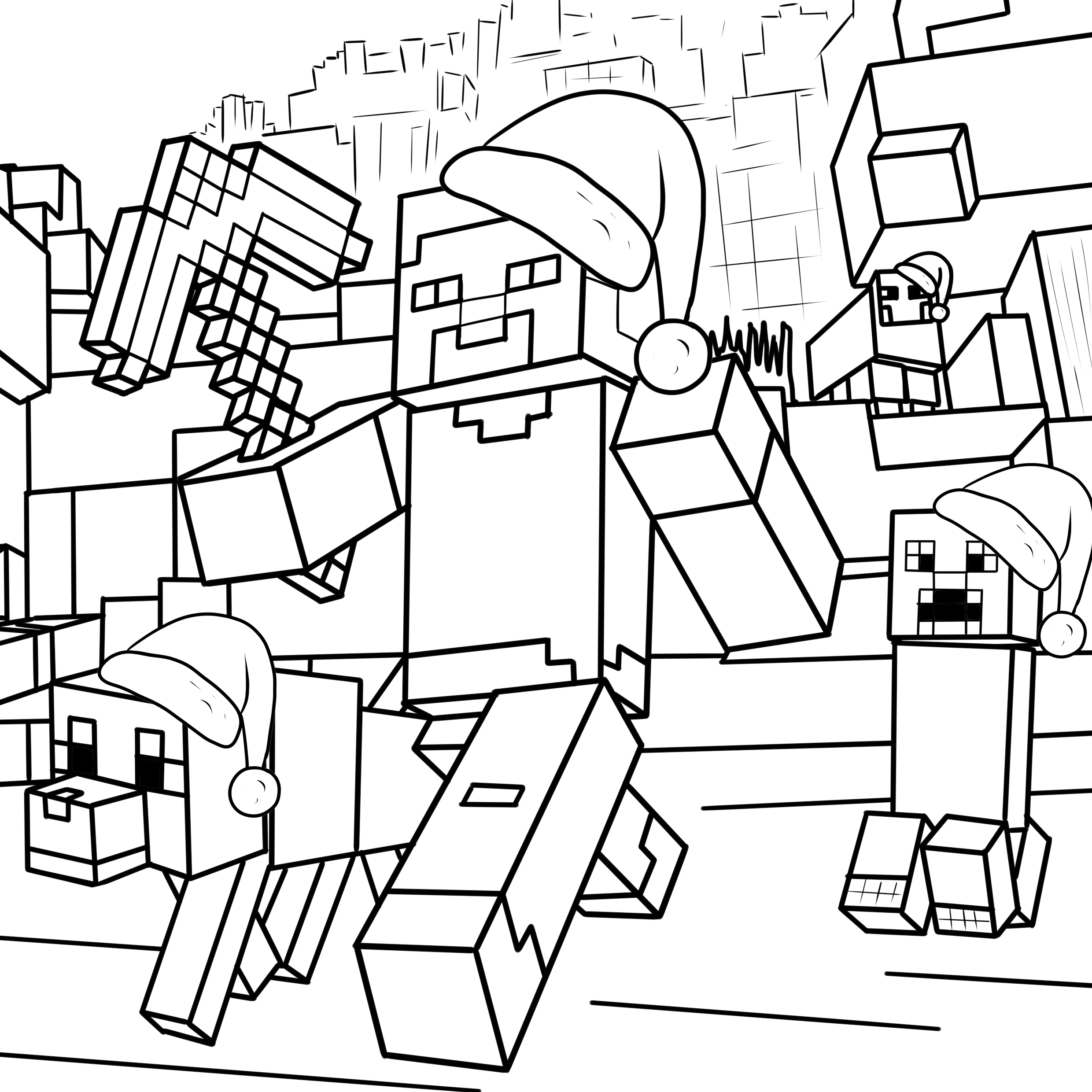 free minecraft coloring sheets