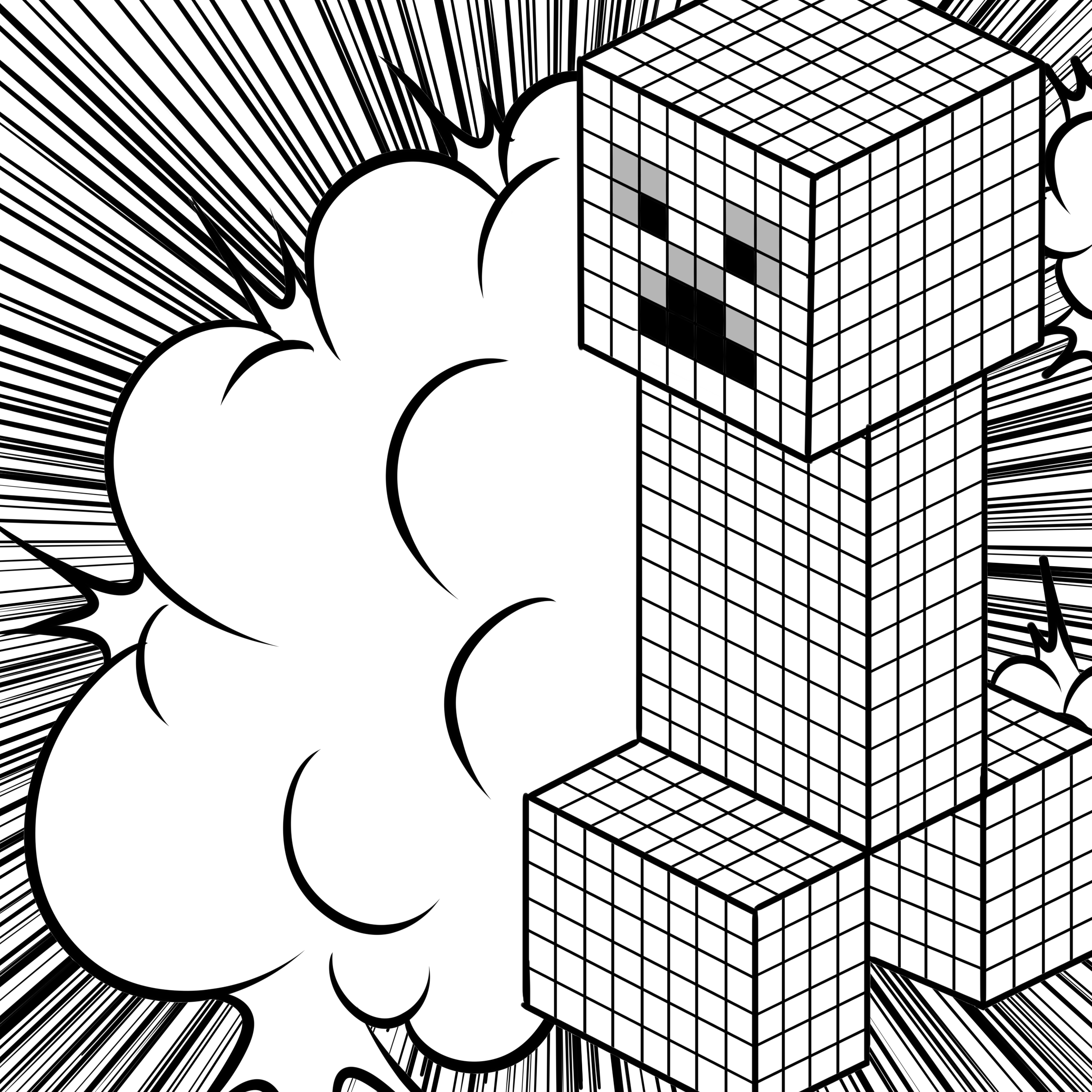 minecraft colouring pages creeper