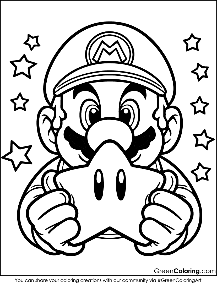 coloring pages mario characters