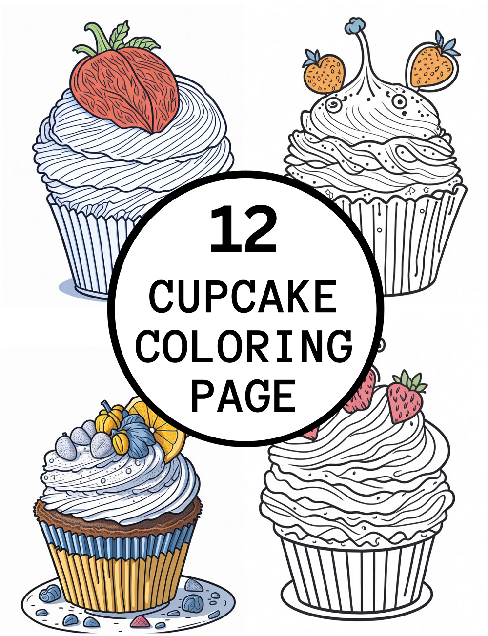 cupcakes printable coloring pages