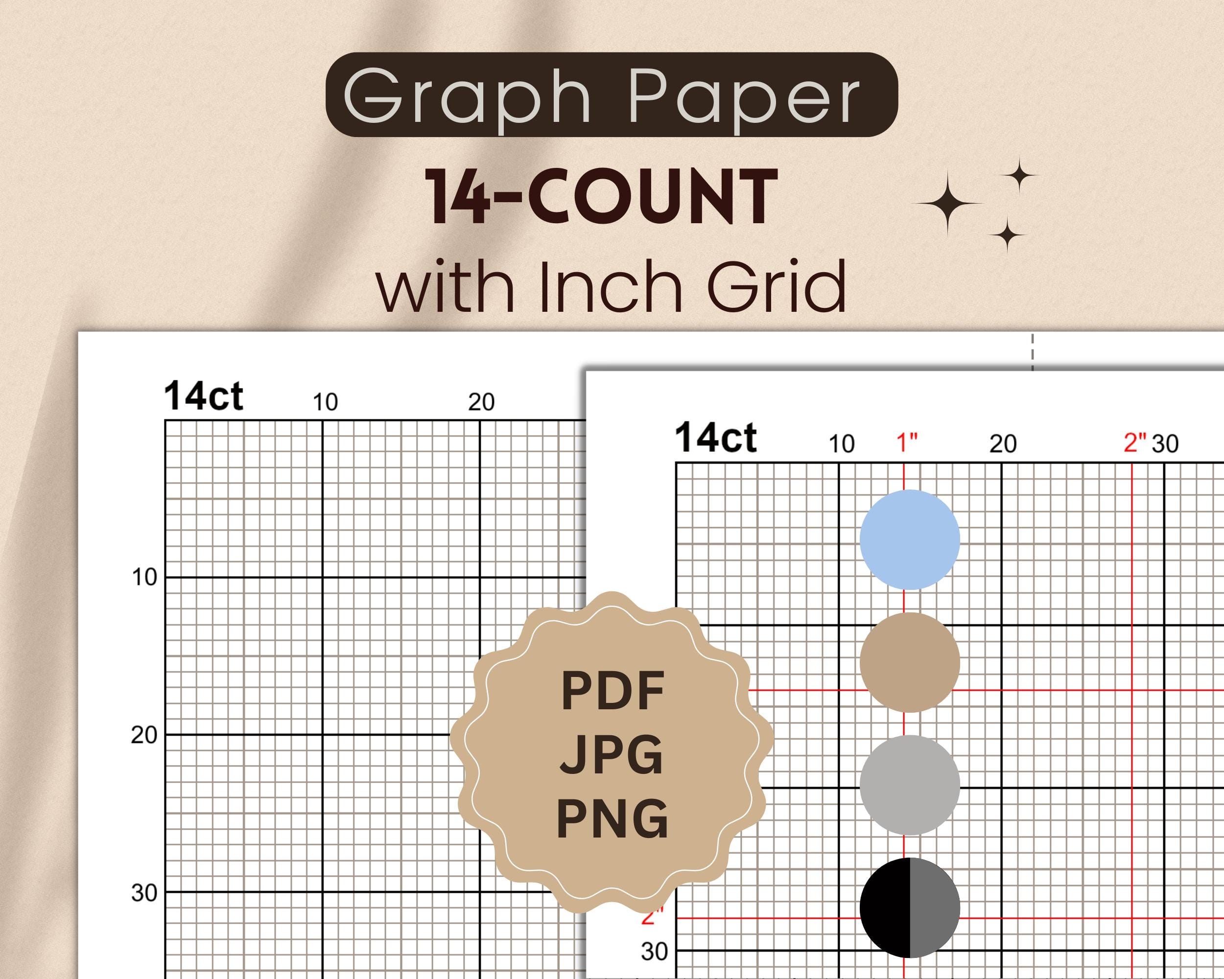 14 count Graph Paper With Inch Grid PDF JPG PNG Etsy 14 count Graph Paper With Inch Grid PDF JPG PNG Etsy