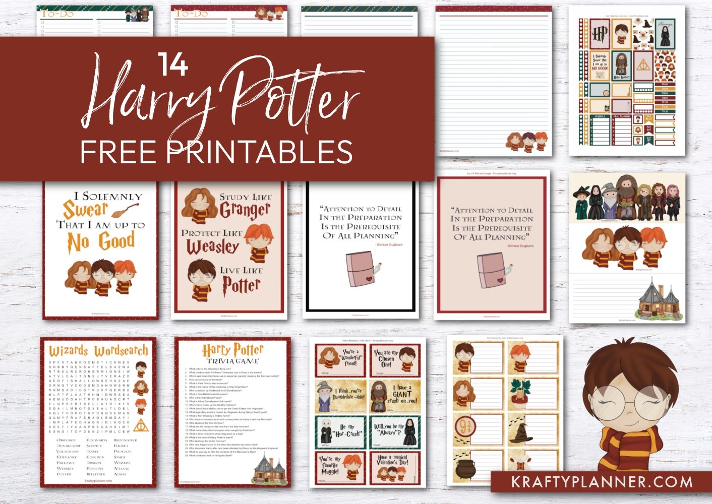 14 Harry Potter Free Printables Krafty Planner