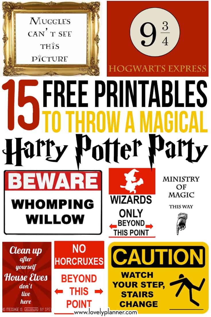 15 Free Harry Potter Party Printables Lovely Planner