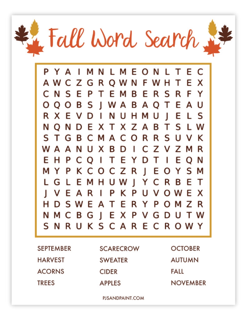 15 Free Printable Fall Games And Activities Pjs And Paint 15 Free Printable Fall Games And Activities Pjs And Paint
