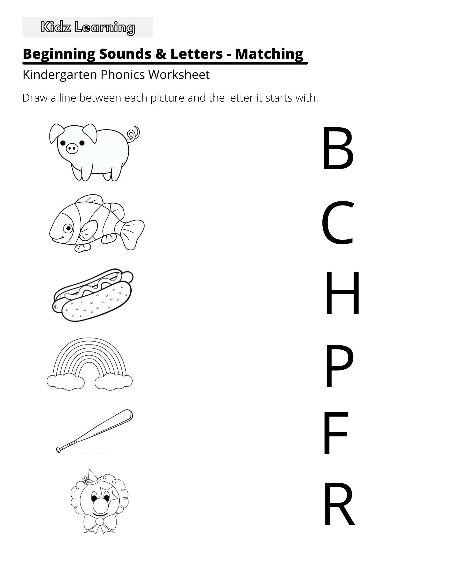 phonics pages for kindergarten
