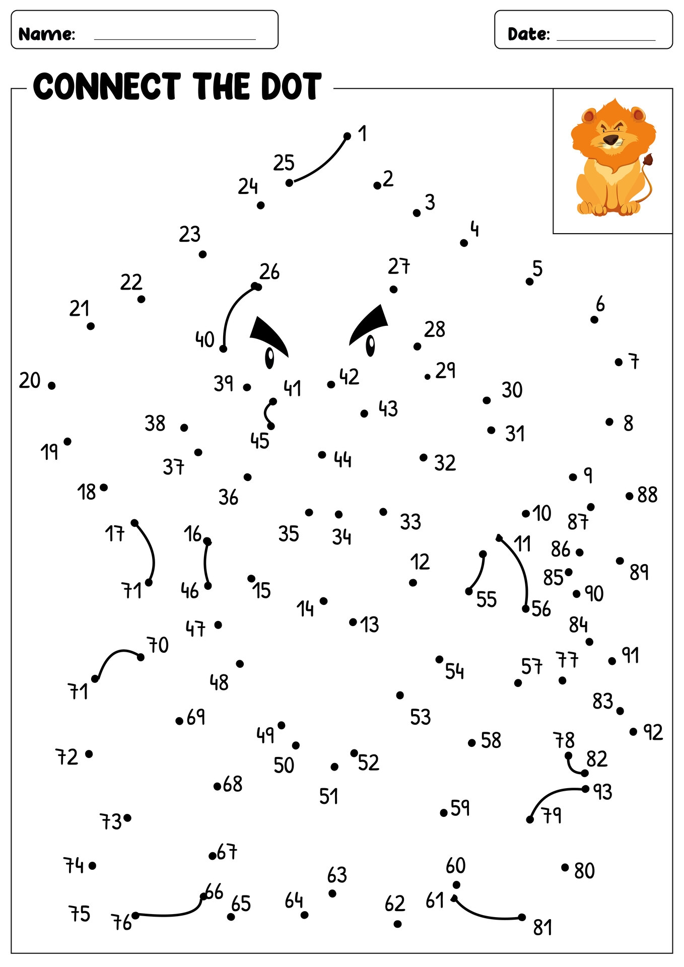 connect the dot worksheets