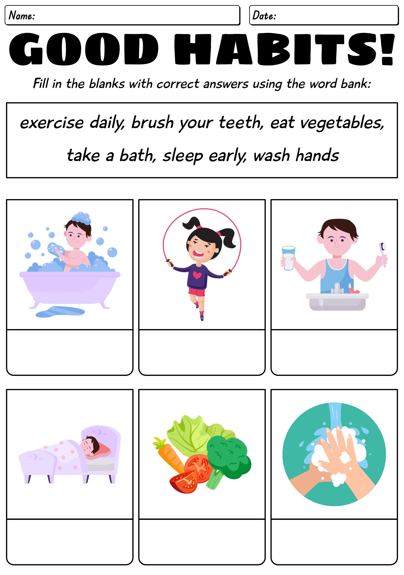 18 Healthy Habits First Grade Worksheets Free PDF At Worksheeto