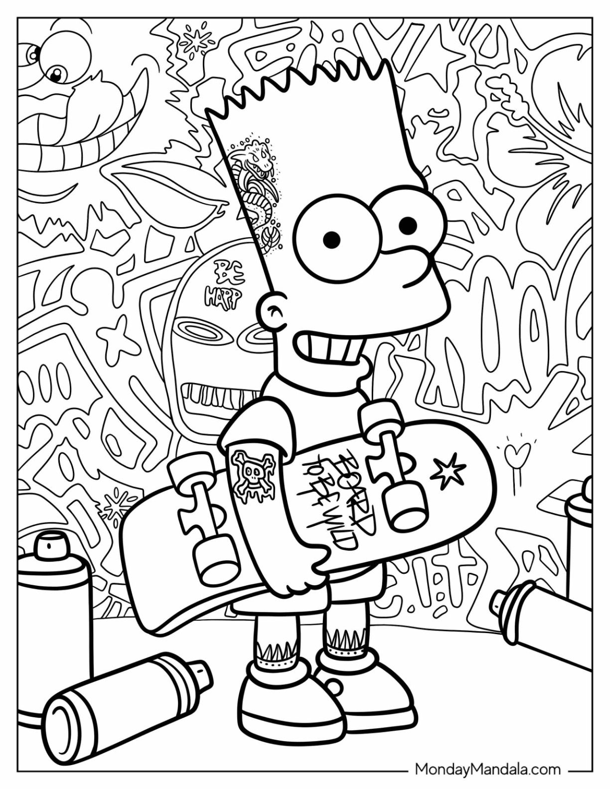 20 Bart Simpson Coloring Pages Free PDF Printables 