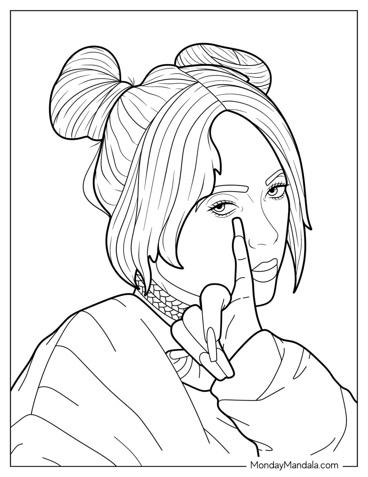 billie eilish colouring pages