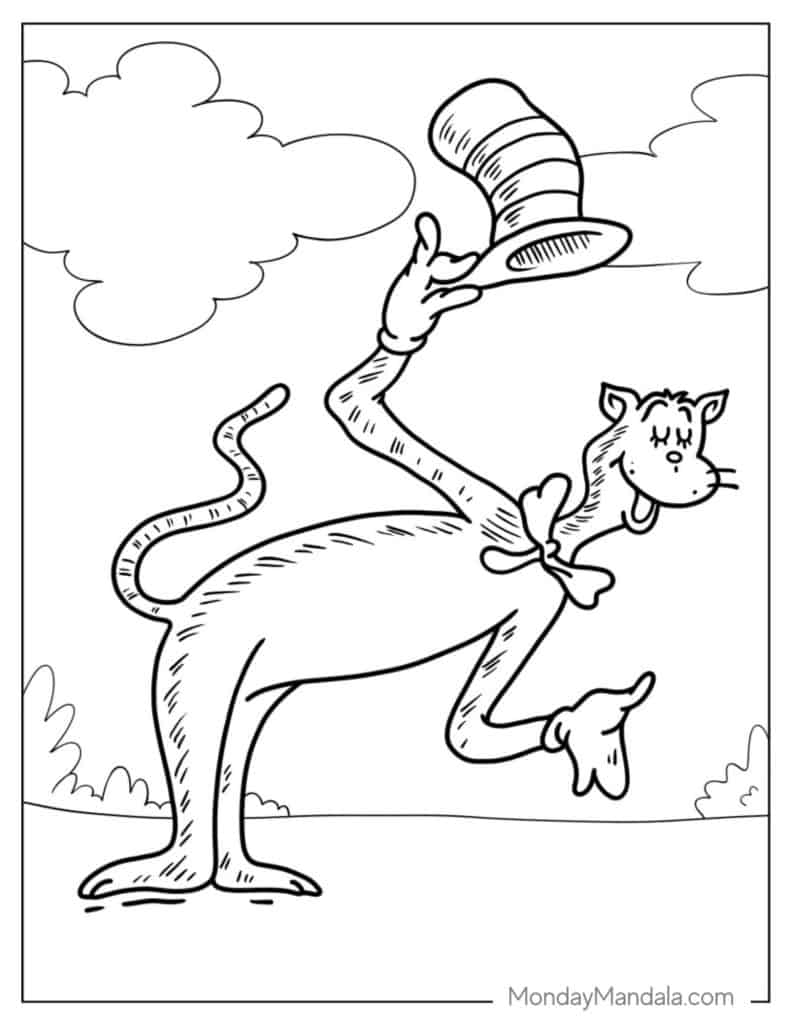 coloring pages of cat in the hat