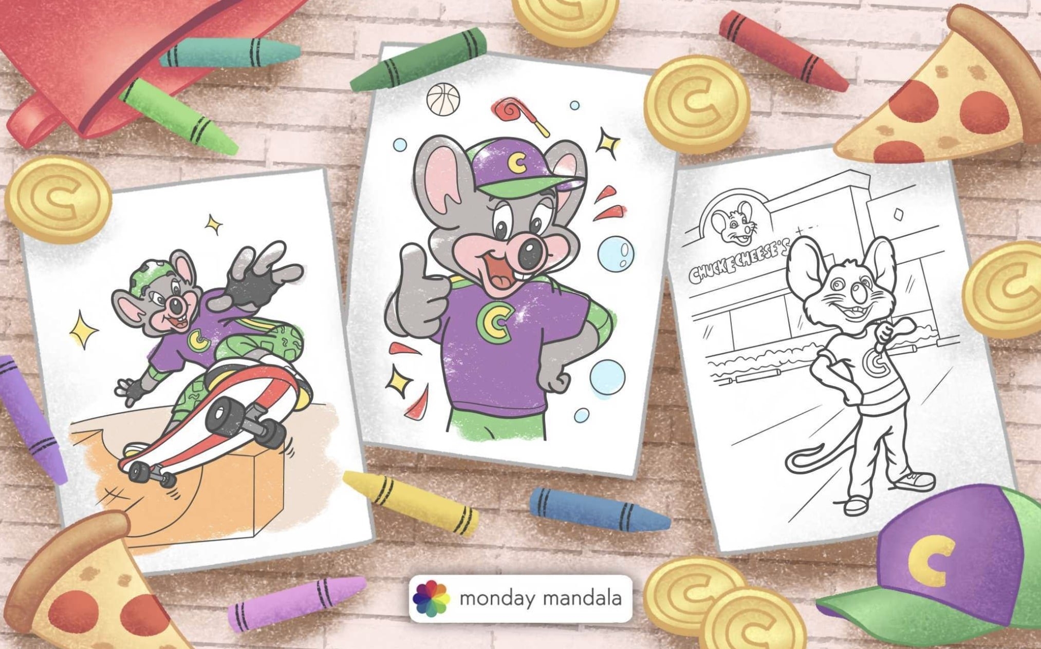 chuck e cheese coloring book