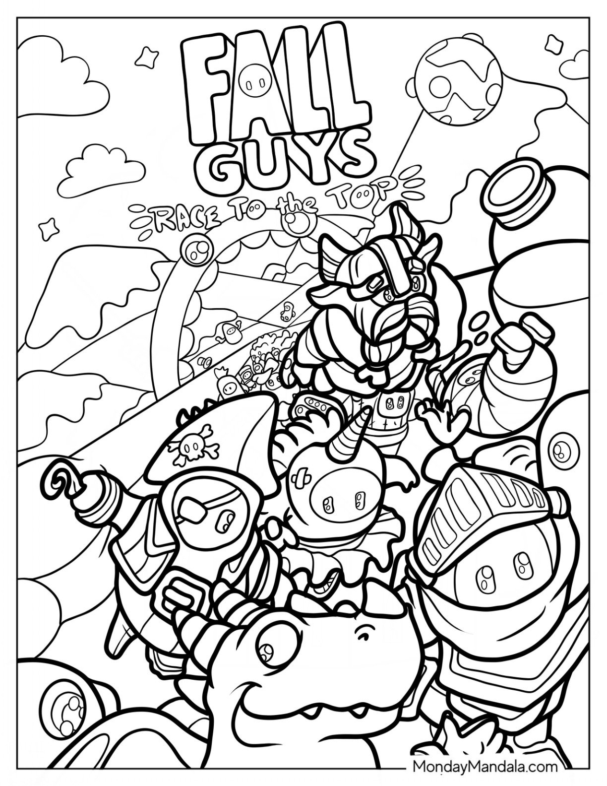 20 Fall Guys Coloring Pages Free PDF Printables 