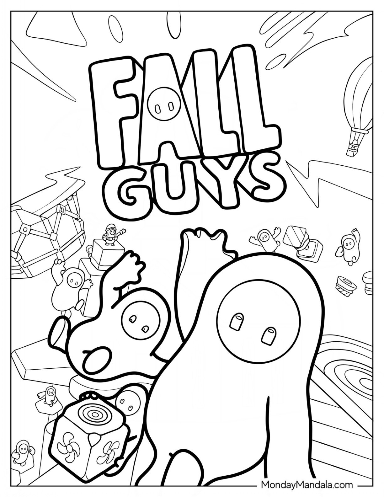 20 Fall Guys Coloring Pages Free PDF Printables 