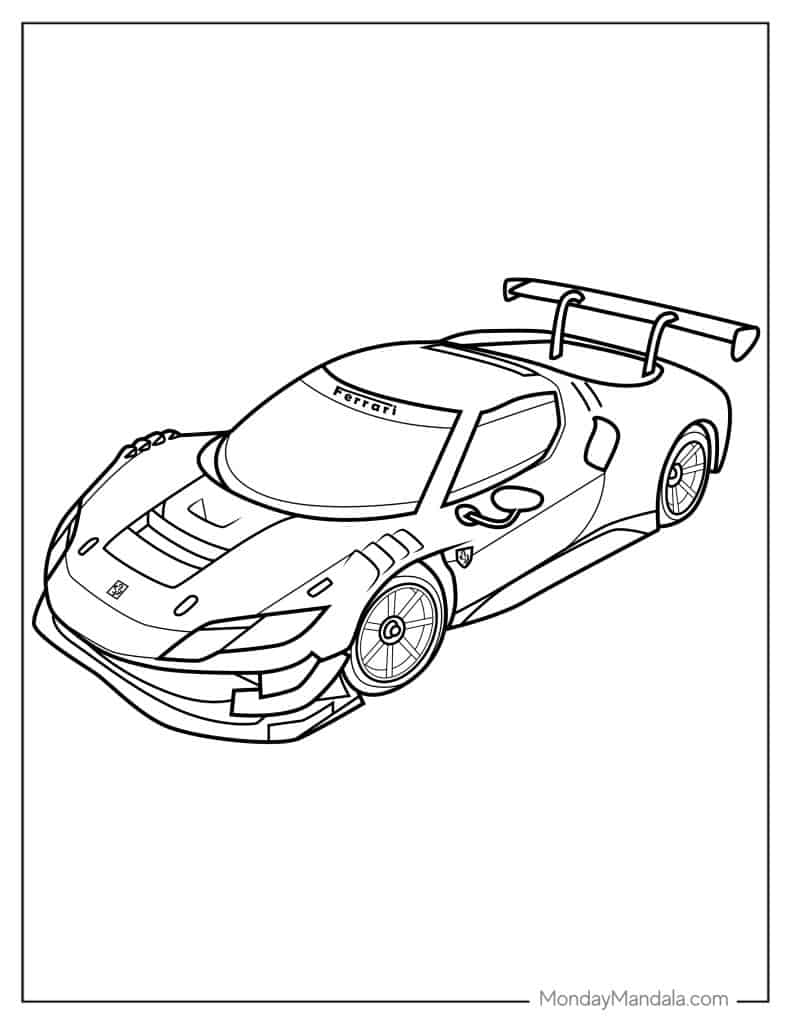 20 Ferrari Coloring Pages Free PDF Printables 