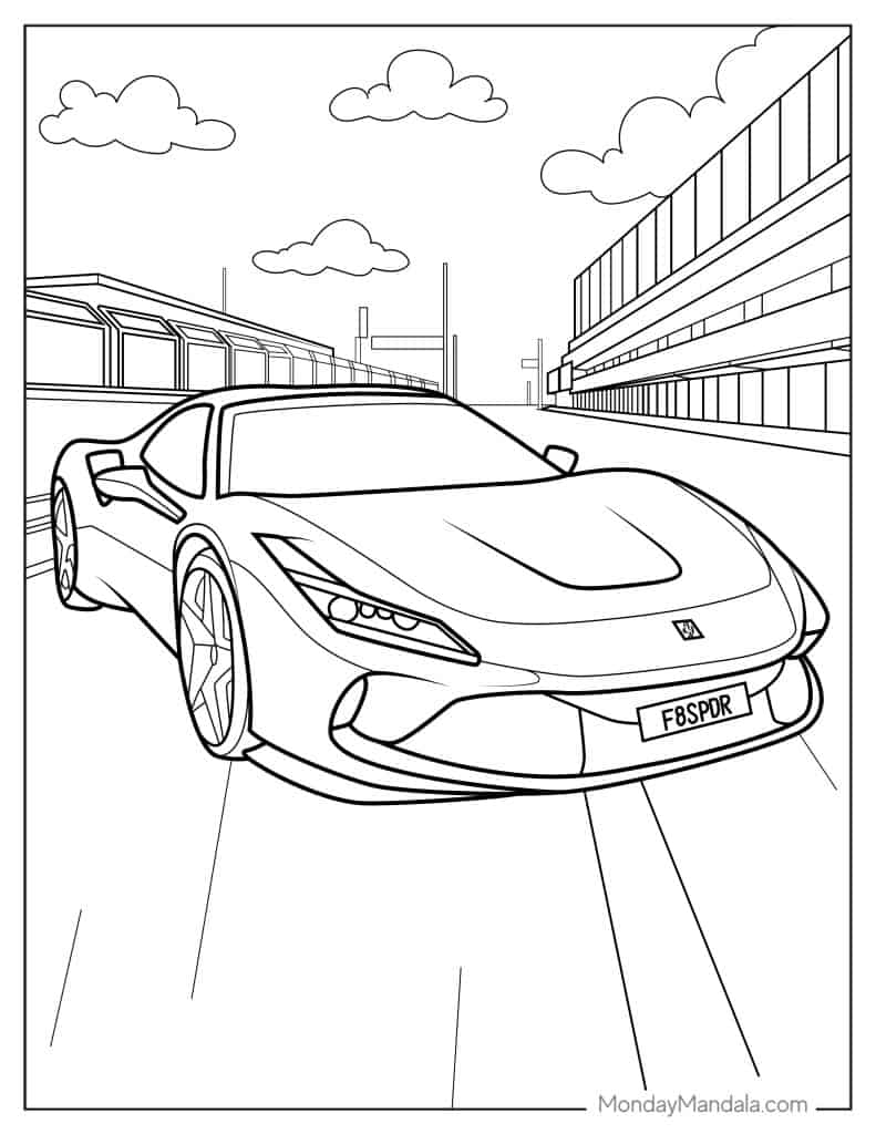 20 Ferrari Coloring Pages Free PDF Printables 