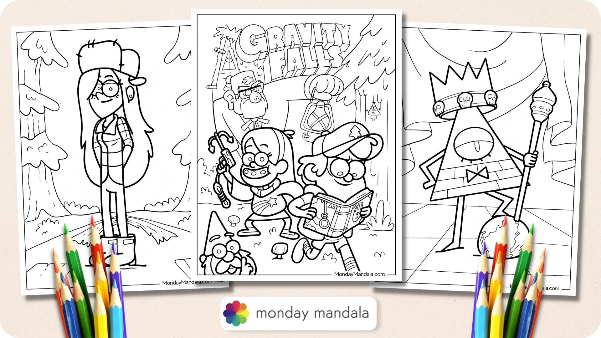 gravity falls coloring sheets