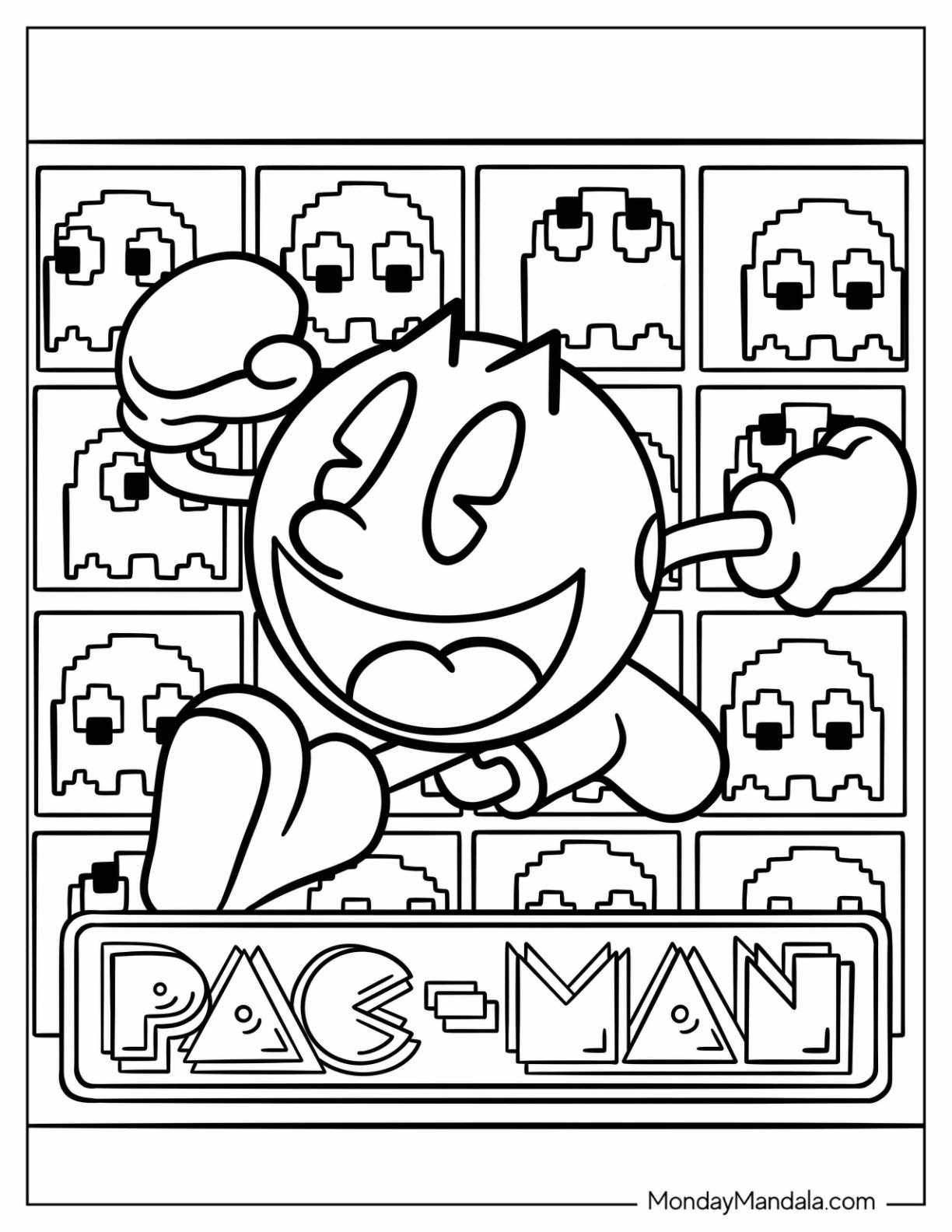 20 Pac Man Coloring Pages Free PDF Printables