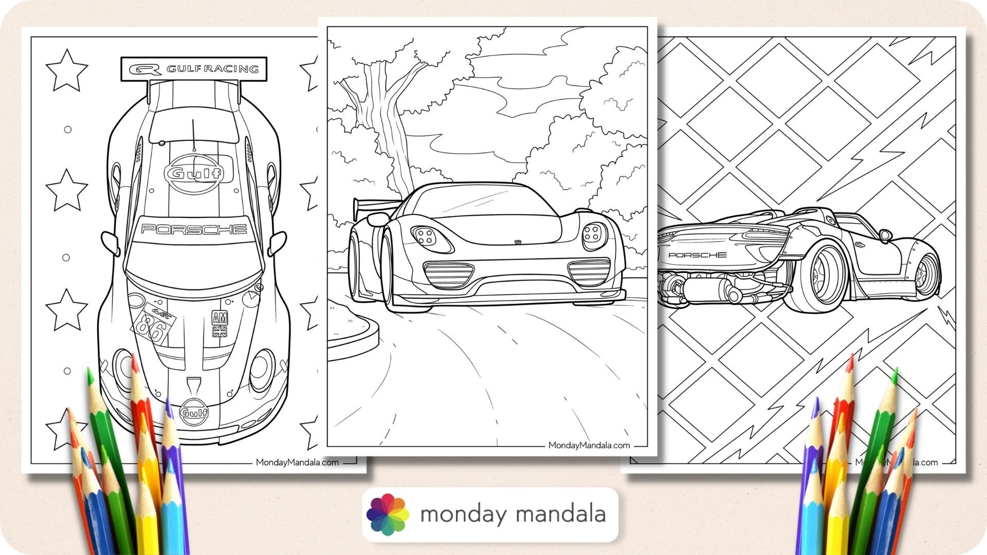 coloring pages of porsche
