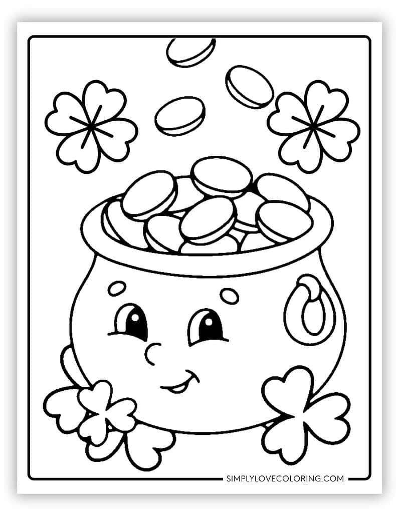 coloring pages pot of gold