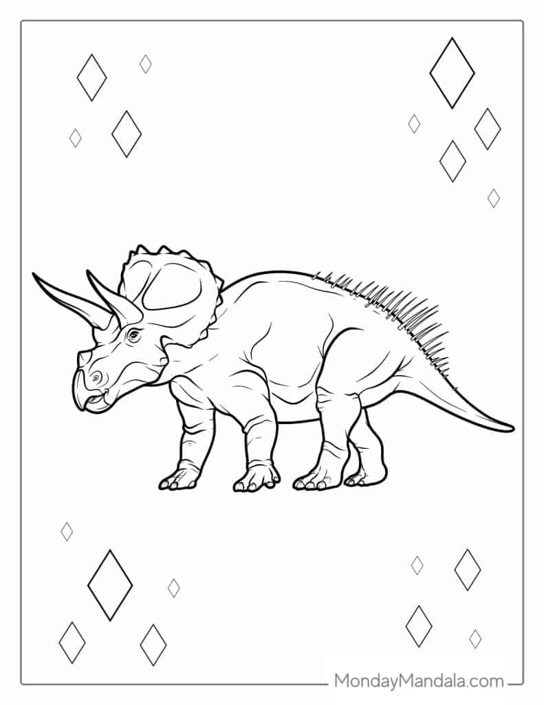 20 Triceratops Coloring Pages Free PDF Printables