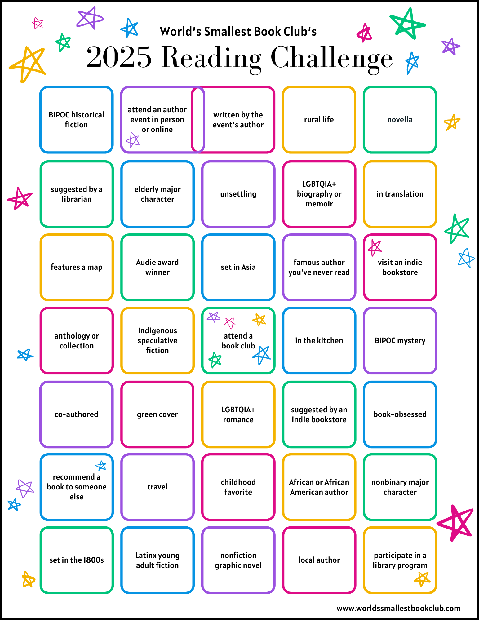 reading challenge 2025 printable reading challenge 2025 printable