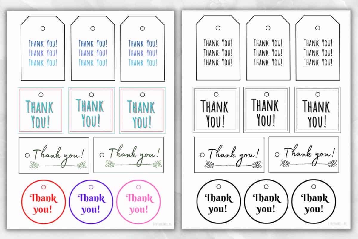 22 FREE Printable Thank You Gift Tags For Gifts Cards Love Our Real Life