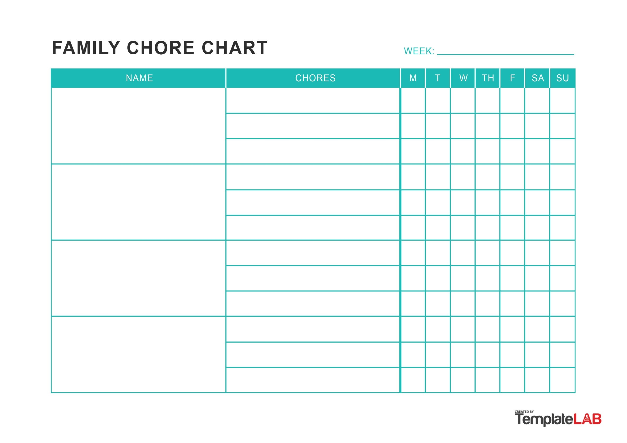 free printable editable chore chart