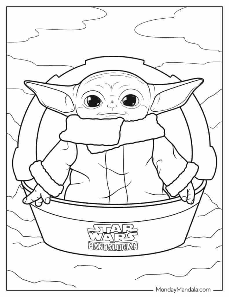 24 Baby Yoda Coloring Pages Free PDF Printables 