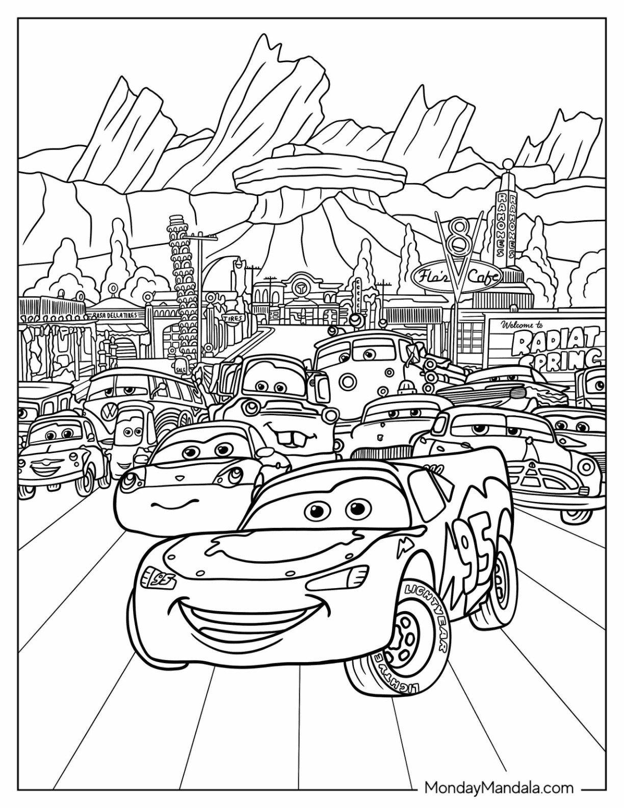 24 Disney Cars Coloring Pages Free PDF Printables