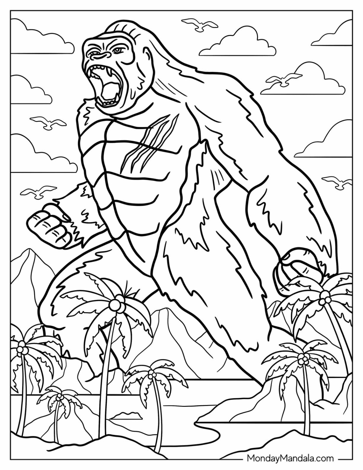 coloring pages of king kong