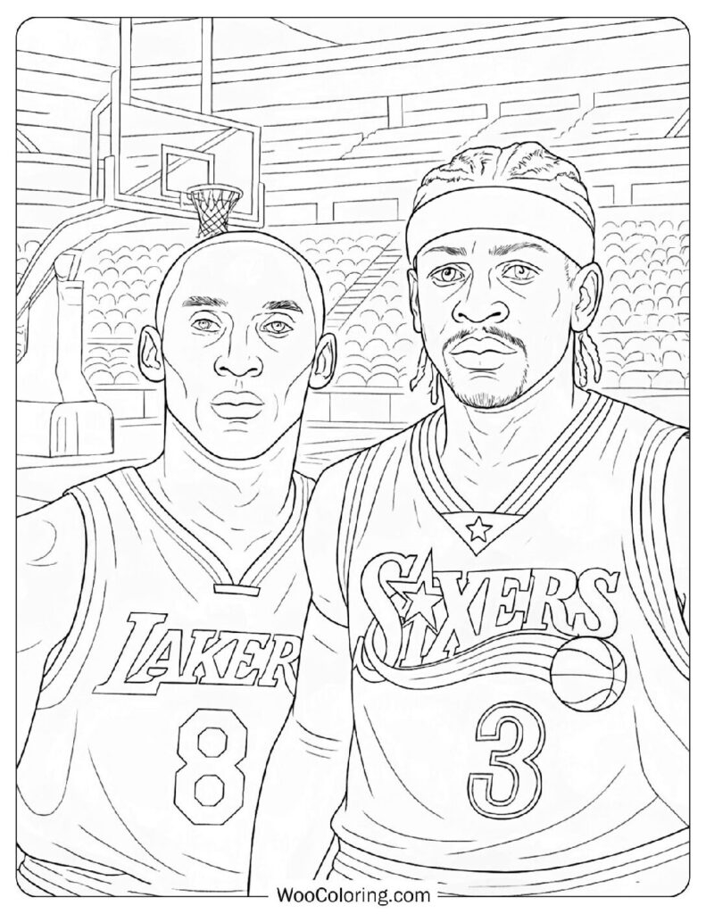 24 NBA Basketball Coloring Pages Free PDF To Print Woo Coloring