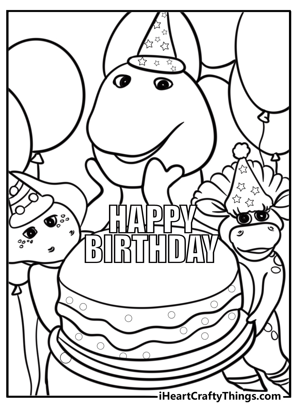 barney printable coloring pages