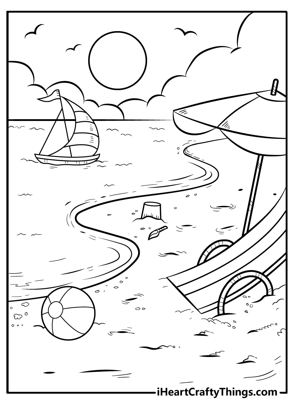 25 Beach Coloring Pages Free Detailed PDF Printables 