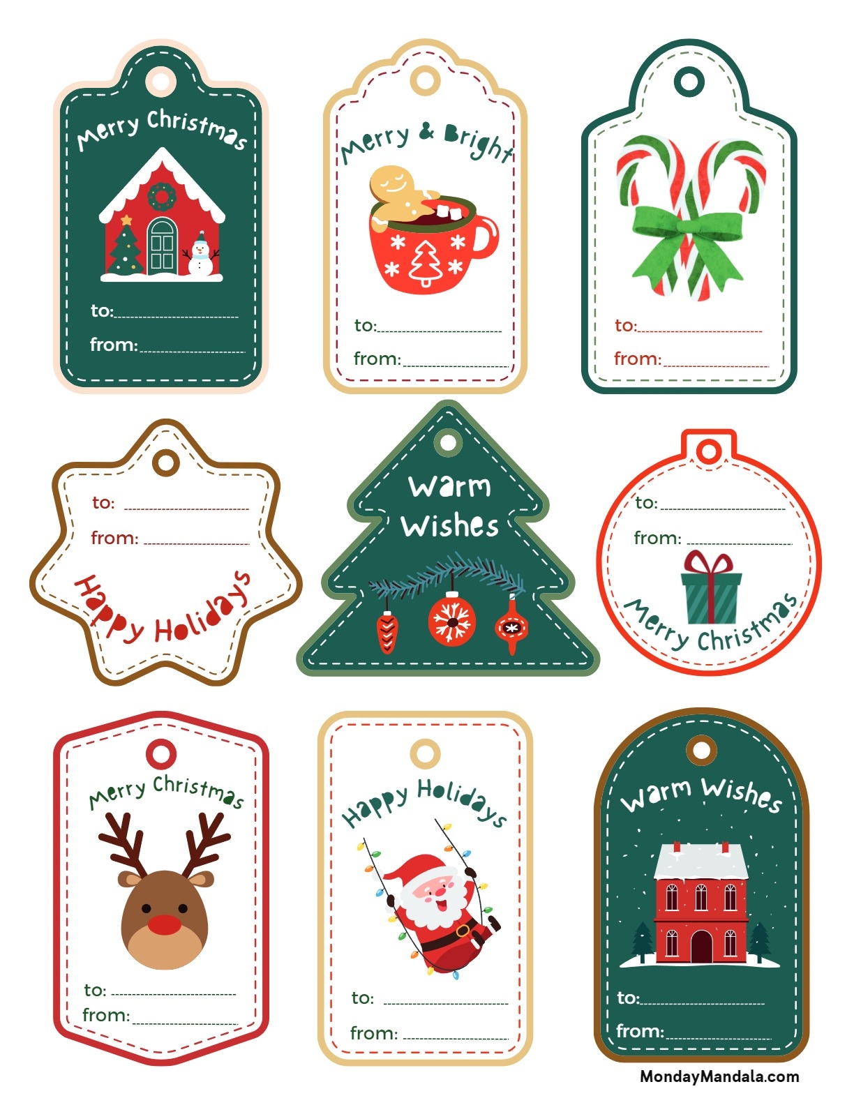 holiday gift tags printable