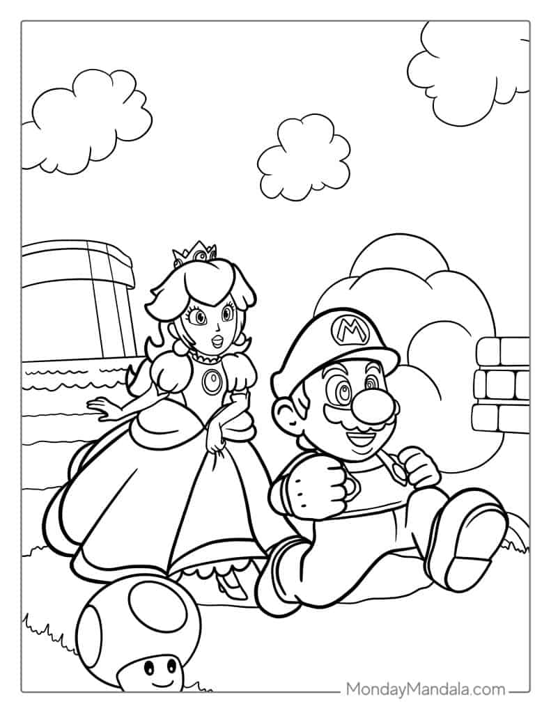 25 Princess Peach Coloring Pages Free PDF Printables 