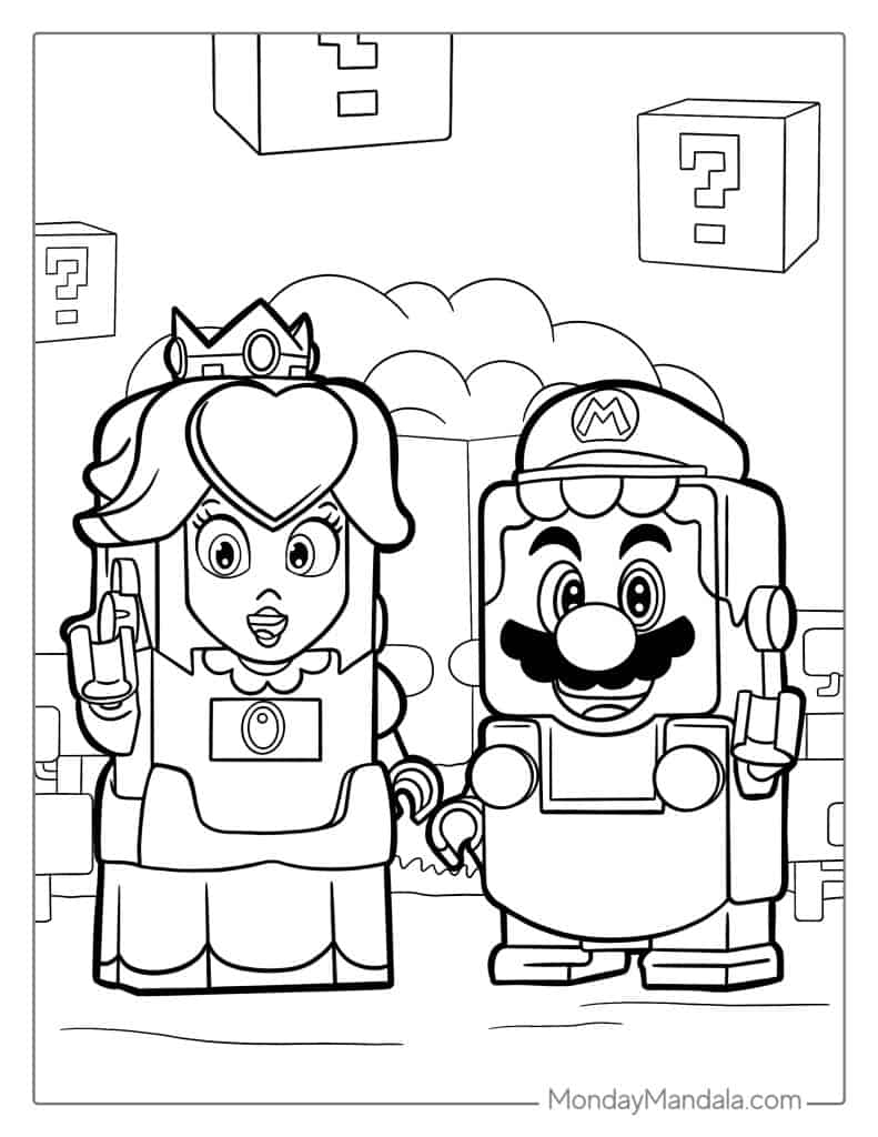 25 Princess Peach Coloring Pages Free PDF Printables 