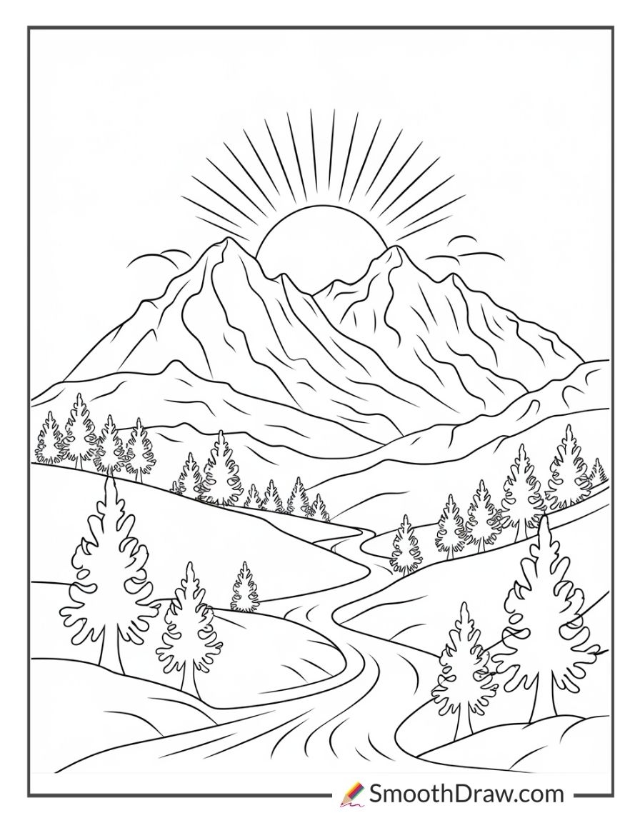 25 Sunset Coloring Pages Free PDF Printables Smooth Draw
