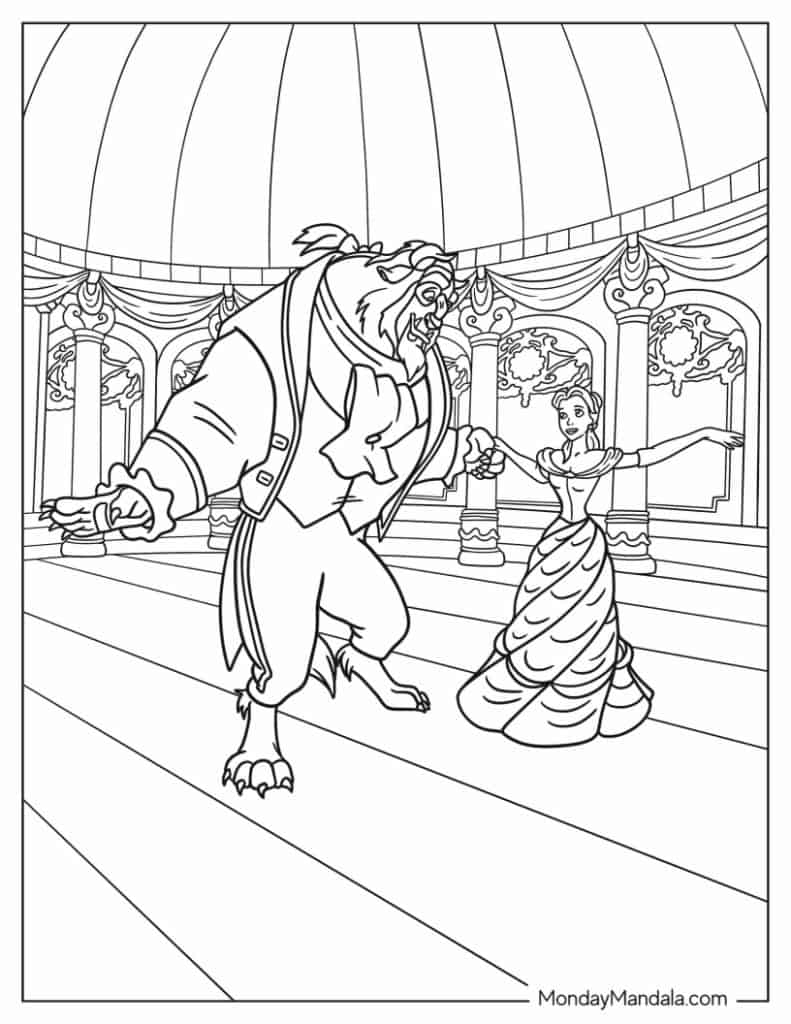 26 Beauty And The Beast Coloring Pages Free PDF Printables 