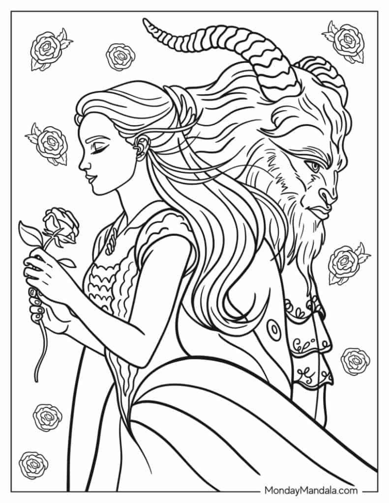 26 Beauty And The Beast Coloring Pages Free PDF Printables 