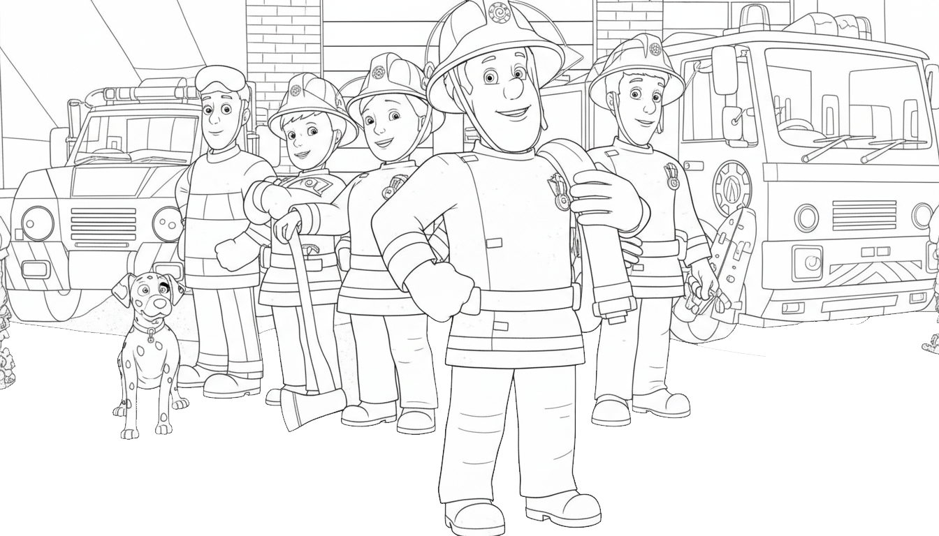 fireman sam coloring pages