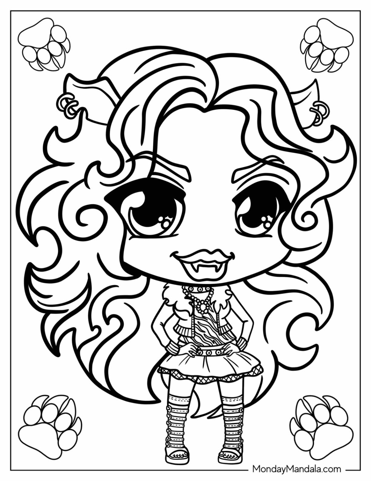 monster high coloring printables